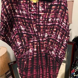 Maeve Vibrant Pink and Black Dress